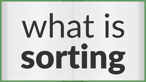 sorting meaning in tagalog
